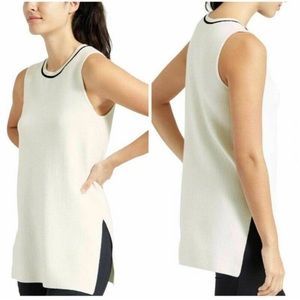 Athleta Longline Side-Slit Classic Sleeveless Relaxed Light-Sweater Tunic Top